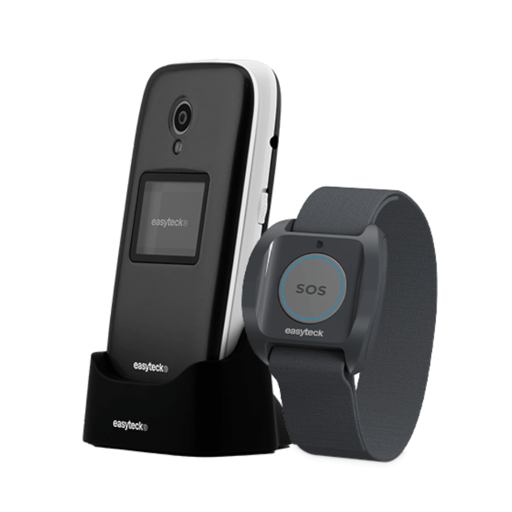 Cellulare Senior Easyteck S400 2,8/1.4 Fold 4G Gps+ Sos Band Black